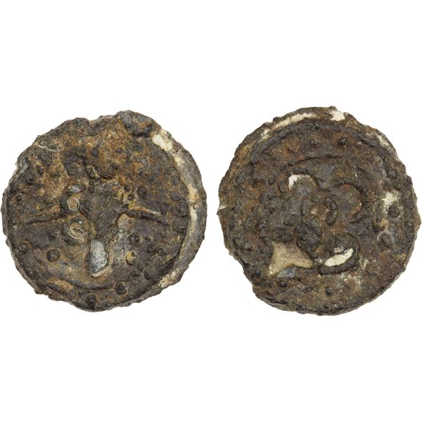 BRUNEI: Anonymous, 18th-19th century, anepigraphic tin pitis (1.92g), VF