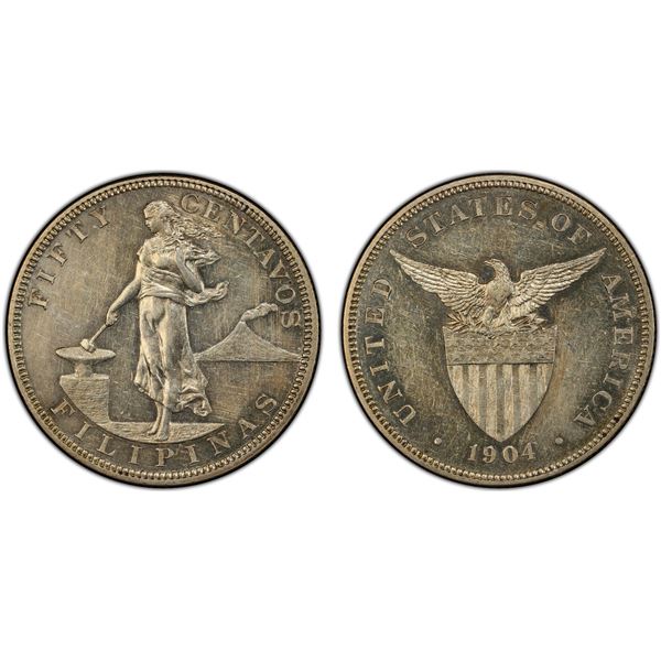 PHILIPPINES: U.S. Territory, AR 50 centavos, 1904, PCGS Proof 58