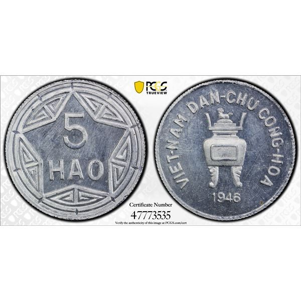 VIETNAM (NORTH): 5 hao, 1946, PCGS MS64