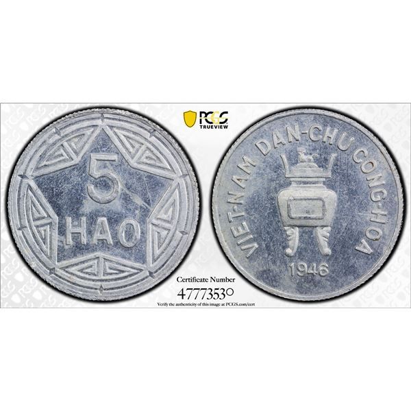 VIETNAM (NORTH): 5 hao, 1946, PCGS MS63