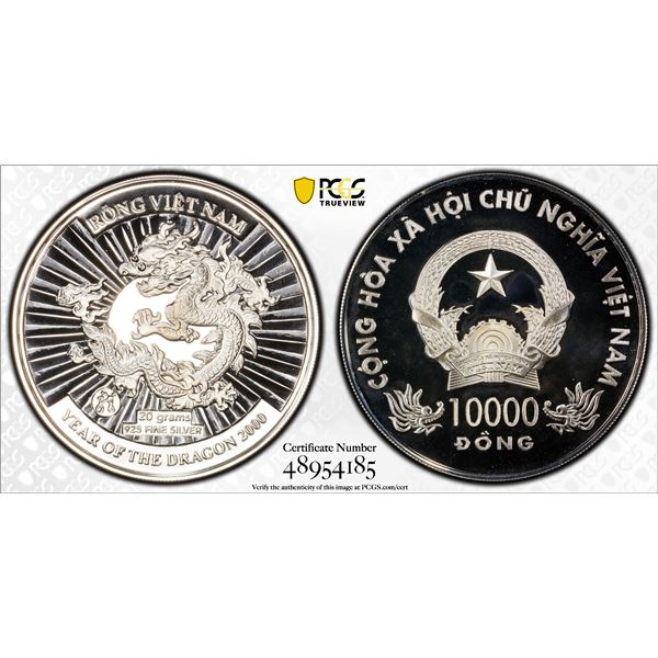VIETNAM: Socialist Republic, AR 10,000 dong, 2000, PCGS PF69 Deep Cameo