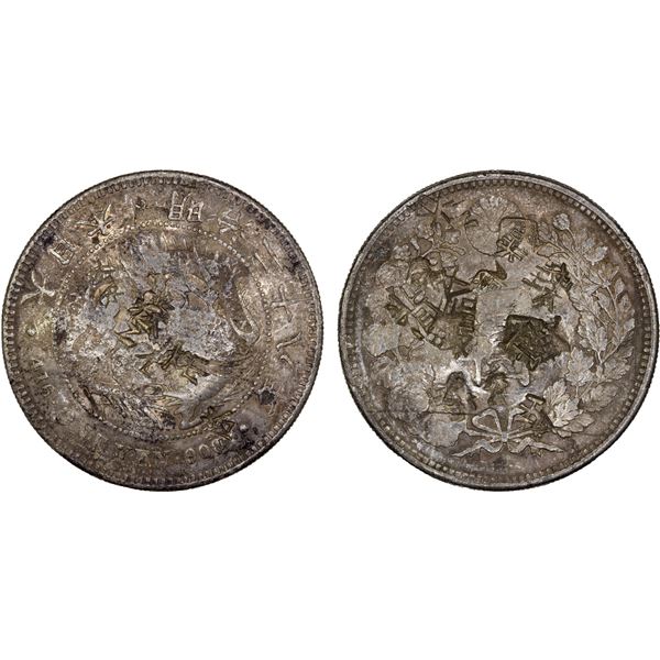 CHINESE CHOPMARKS: JAPAN: Meiji, 1868-1912, AR yen, year 28 (1895), VF