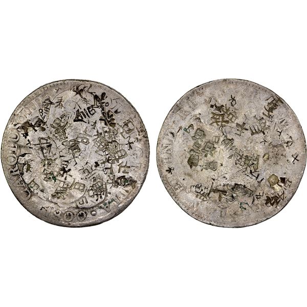 CHINESE CHOPMARKS: MEXICO: Carlos IV, 1788-1808, AR 8 reales, 1800-Mo, VF