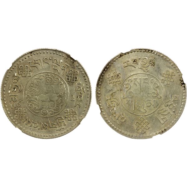 TIBET: AR 3 srang, Tapchi Mint, BE16-8 (1934), NGC AU55