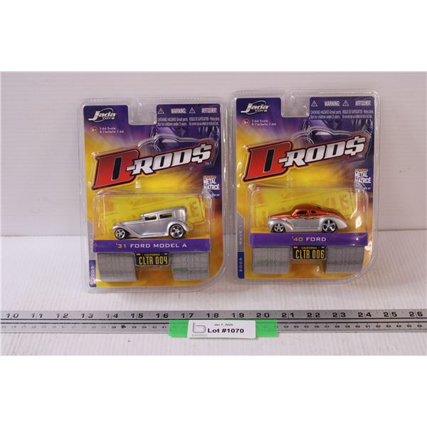 (2) D-Rods Jada Toys Models: 1931 Ford Model "A" 