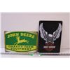 Image 1 : (2) Metal Signs: John Deere & Harley Davidson - 8" x 12"