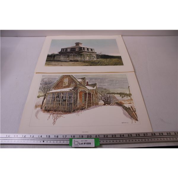 (2) Prints: Abandoned Farm Houses by Geoffrey Rock & Bruce Johnson