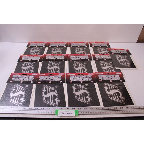 (13) Saskatchewan Roughriders Window Graphics - NIB - 5" Decal