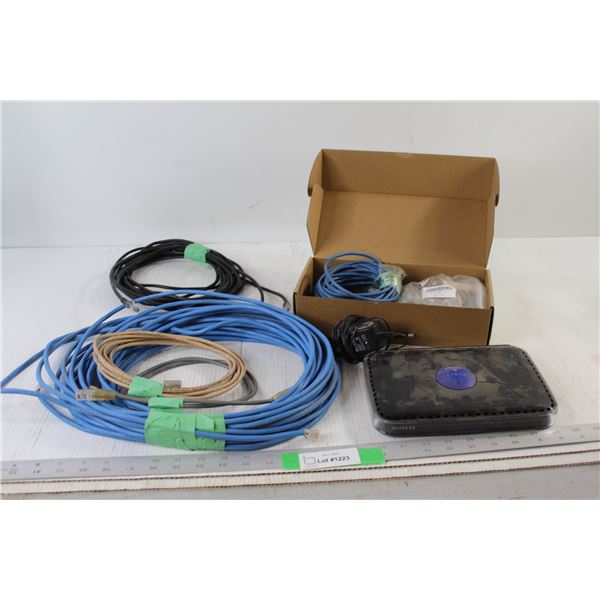 Ethernet Cables, Wifi Box - tested Powers On, Ethernet Tools and Jacks