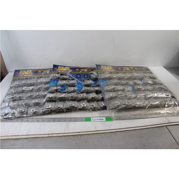 (3) English Numeral Combination Pastes For Cars Packs