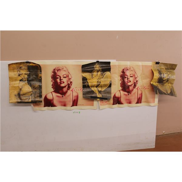 (5) Marilyn Monroe Canvas Posters - As is ( 2 - 34" x 23", 3 - 20" x 14")