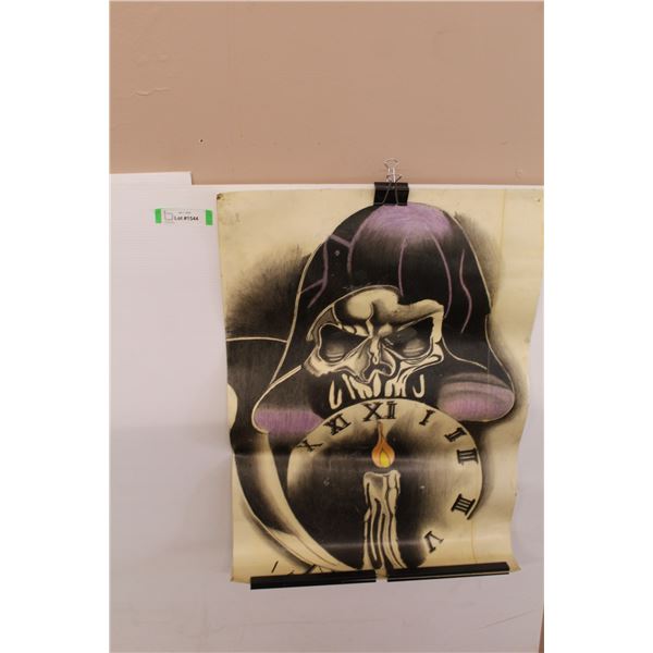 Skeleton Themed Wall Art - 28" x 19.5"