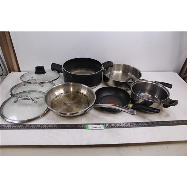 (5) Assorted Fry Pans & Lids