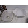 Image 4 : (3) Muffin Tins, Mixing Bowl, Colander, Salad Spinner Insert, Corning Ware Casserole Dish With Lid, 