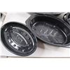 Image 2 : (4) Roasting Pans, Glass Casserole Dish