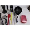 Image 3 : Assorted Kitchen Utensils (Ladles, Spoons, Pizza Cutter, Spatula, Colander, Holders, Teapot)