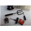 Image 7 : Lamp, Batteries, Phone Case, For Sale Sticker, Garden Rake, Compression Spring and Hardware Organize