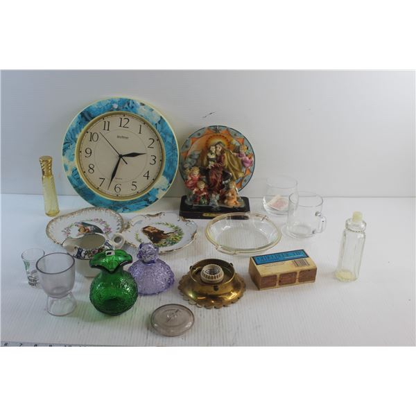Clock, Vases, Plates, Cups, Mugs, Nativity Decor and Misc.