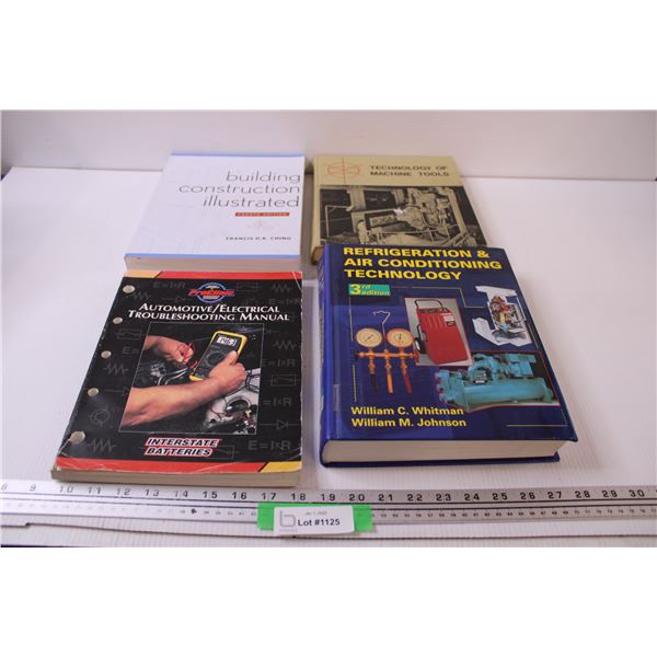 (4) Books: Building Construction, Machine Tools, Refrigeration & Air Conditioning, Automotive Manual
