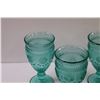 Image 2 : The Pioneer Woman Green Glass Goblet Glasses - 6.5" Tall