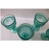 Image 4 : The Pioneer Woman Green Glass Goblet Glasses - 6.5" Tall