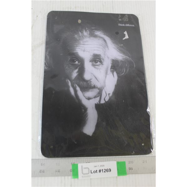 Albert Einstein Metal Sign - 8" x 12"