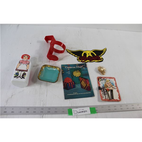 Pantyhose, Aerosmith Sticker, Bobby Pins, Tray, Misc.