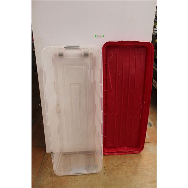 * Plastic 2-Wheeled Storage Bin 53" x 21" x 12"