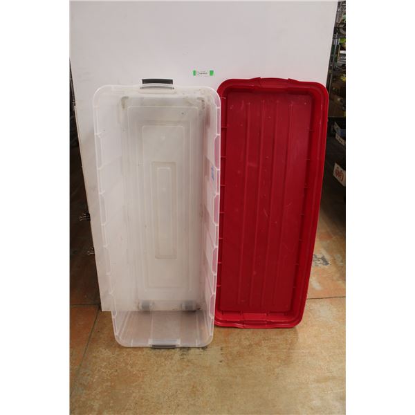 * Plastic 2-Wheeled Storage Bin 53" x 21" x 12"