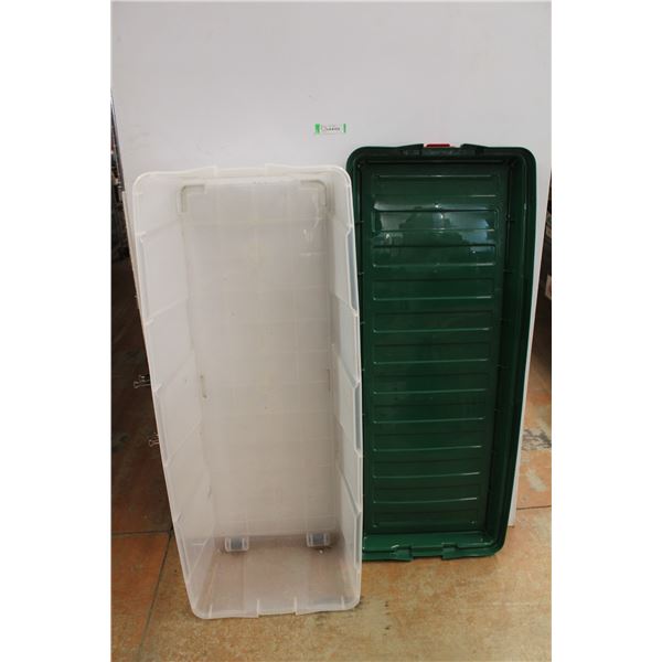 * Plastic 2-Wheeled Storage Bin 53" x 21" x 12"