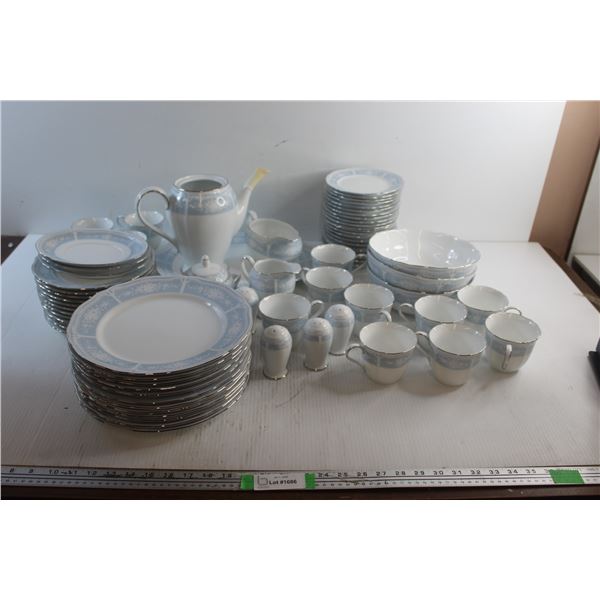 20 + pc Porcelain Lacewood Dining Set - Plates, Salt & Pepper Shakers, Bowls, Cups and Misc.