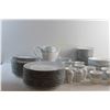 Image 7 : 20 + pc Porcelain Lacewood Dining Set - Plates, Salt & Pepper Shakers, Bowls, Cups and Misc.