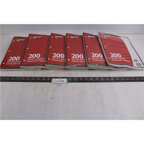 (6) Hilroy 200 Page Ruled Sheets (Mostly NIB)