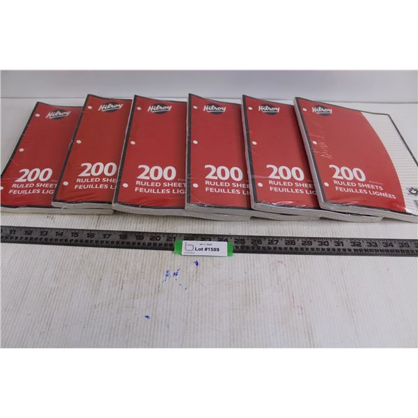 (6) Hilroy 200 Page Ruled Sheets (NIB)