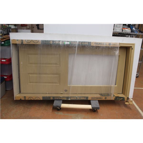 *Madero Fibreglass Door in Frame - 81" x 40" x 8", New, Casters Not Included