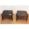 Image 1 : *(2X BID PRICE) (2) Wicker Stools - 20 1/2" x 17 1/2" x 14"H