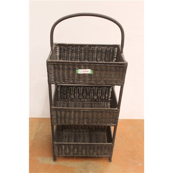 *Wicker 3-Tier Basket - 11" x 17" x 42"H