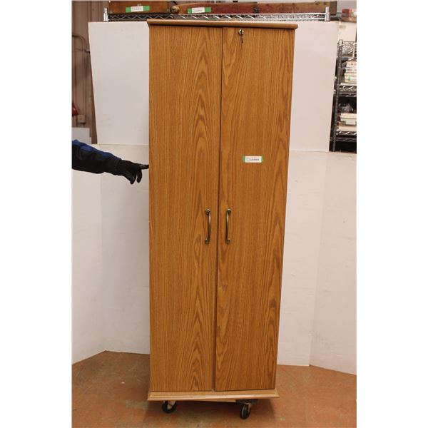 *Wood Veneer Closet - 12 1/2" x 22 1/2" x 64"H, Non-Working Lock