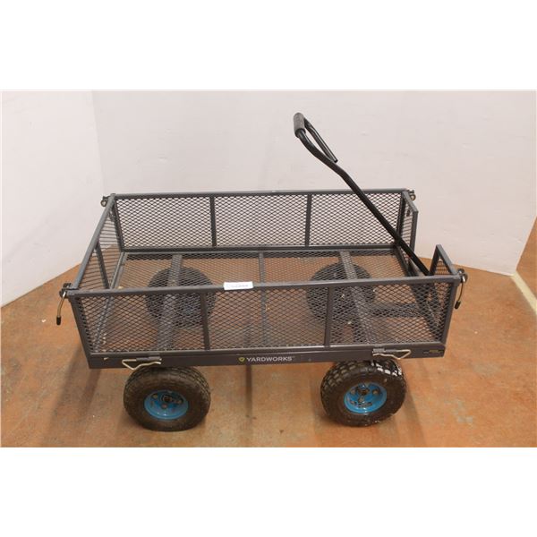*Yardworks Wagon - Wagon Measures 38" x 21" x 20"H Not Including Handle, Flat Tires