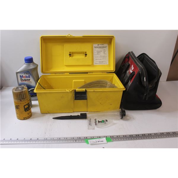 Vehicle Tools with Tool Box - Tow Rope, Drill Bits, etc.