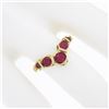 Image 3 : 14k Yellow Gold Lab Created Pink Sapphire Ruby Chevron Stackable Band Ring