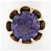 Image 1 : Antique 14k Gold 13.5mm Round Synthetic Alexandrite Belcher Prong Solitaire Ring