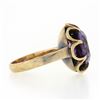 Image 5 : Antique 14k Gold 13.5mm Round Synthetic Alexandrite Belcher Prong Solitaire Ring