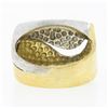 Image 7 : Vintage Swiss 18K Gold Ying Yang Ring w/ Engravable Rectangular & Textured Sides
