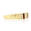 Image 5 : 14K Gold 0.54 ctw Alternating Square Ruby & Round Diamond Channel Set Band Ring
