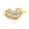 Image 4 : ArtCarved 14K Gold .45 ctw Round Brilliant Pave Diamond Curved 3 Row Polished Ri