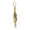 Image 3 : Art Nouveau 14k Gold Seed & Baroque Pearl Dangle 4 Leaf Clover Lavalier Pendant