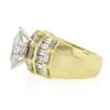 Image 6 : 18k Gold 3.97 ctw GIA Marquise Diamond w/ Baguette Sides Wide Engagement Ring