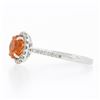 Image 6 : NEW 14K White Gold 2.33 ctw Round Spessartite Garnet Solitaire & Diamond Halo Ri