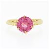 Image 5 : Antique Victorian 10k Gold GIA Lab Grown Old Round Pink Sapphire Solitaire Ring